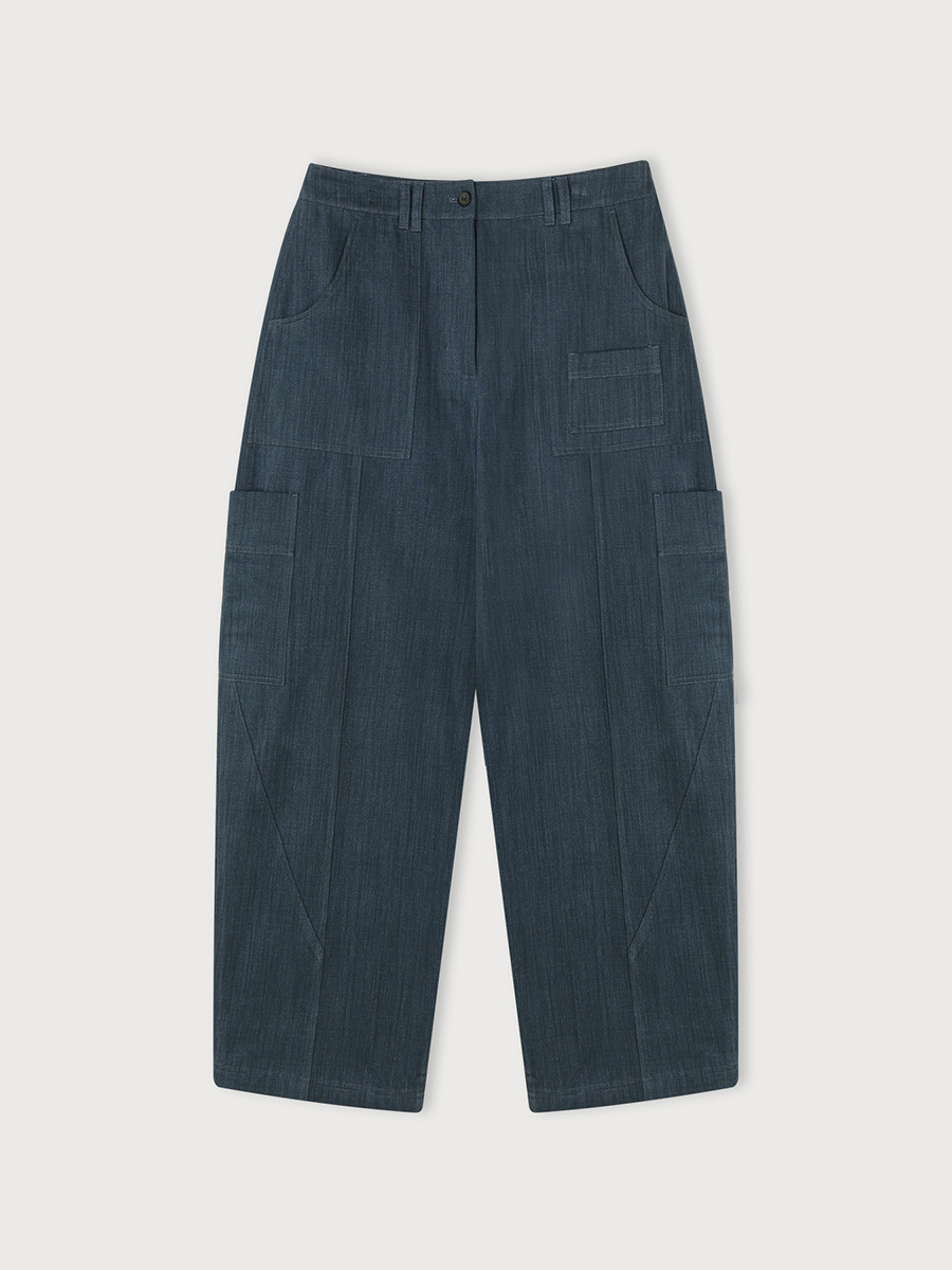 DOUBLE POCKET WIDE PANTS _PURPLE NAVY | ETHOS | HANA(ハナ) #1
