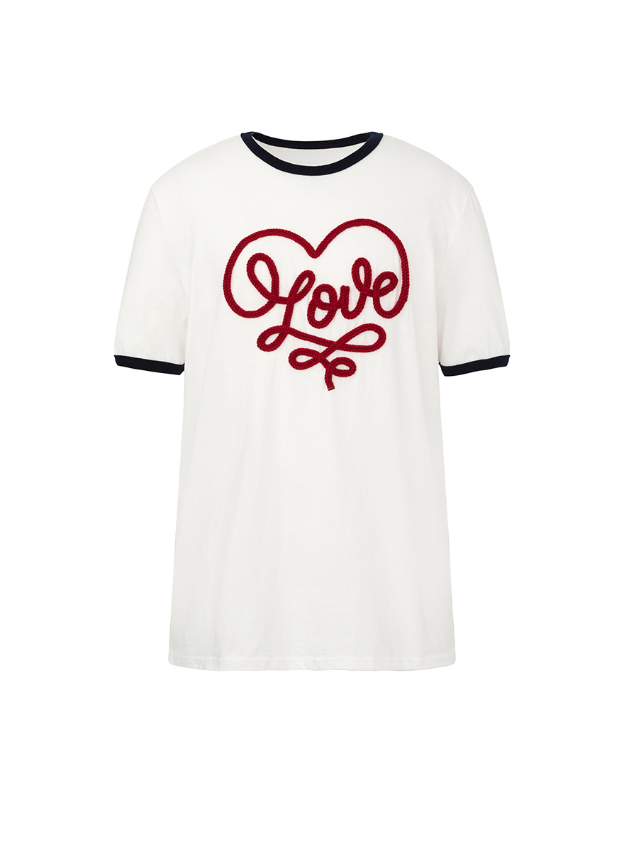 ハートループシルケットハーフリンガーTシャツ（ホワイト） | DNSR | HANA(ハナ) #1