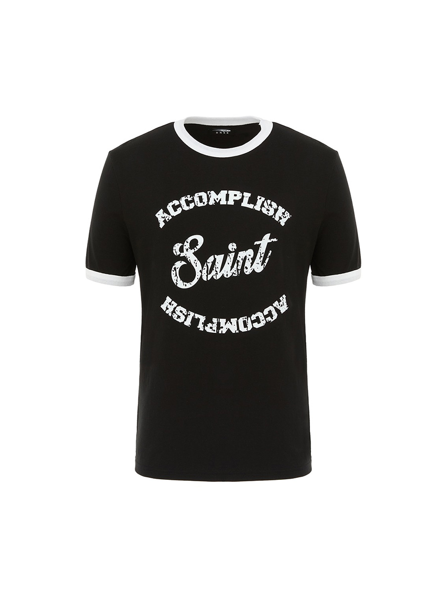 セイントシルケットハーフリンガーTシャツ（ブラック） | DNSR | HANA(ハナ) #1