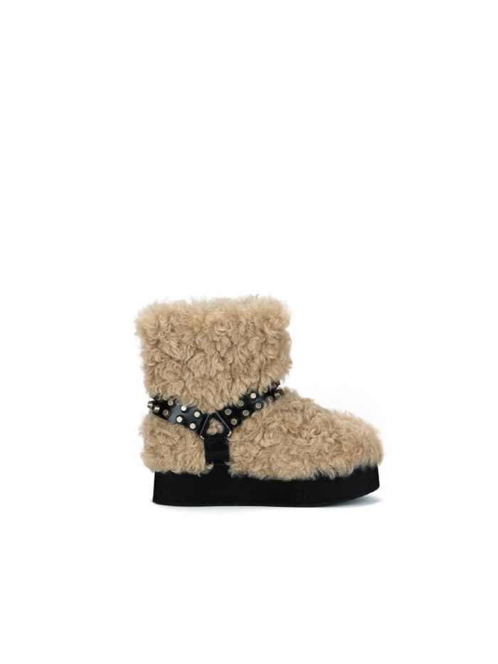 プラットフォームミドルファーブーツ（ベージュ） | THREE TO EIGHTY | HANA(ハナ) #1