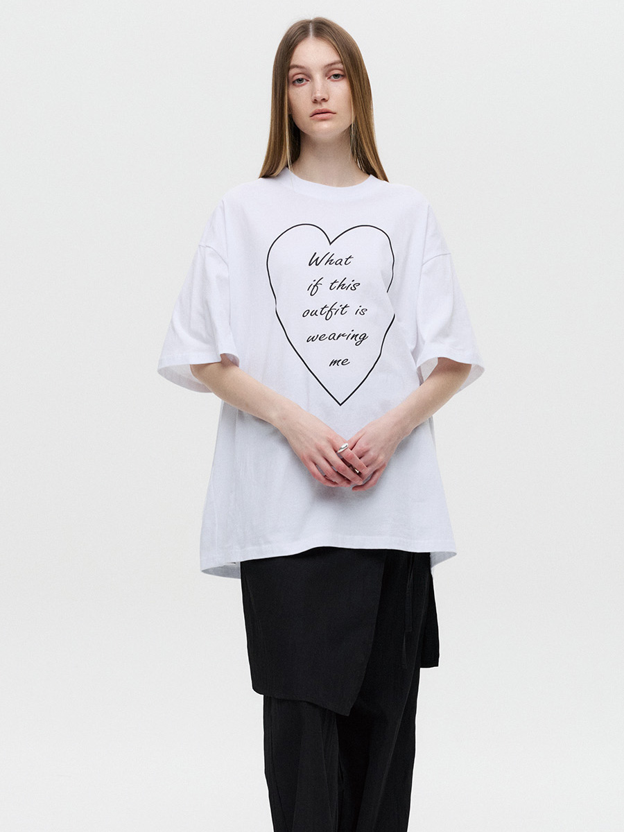 オーバーサイズハートTシャツ（ホワイト） | DNSR | HANA(ハナ) #1