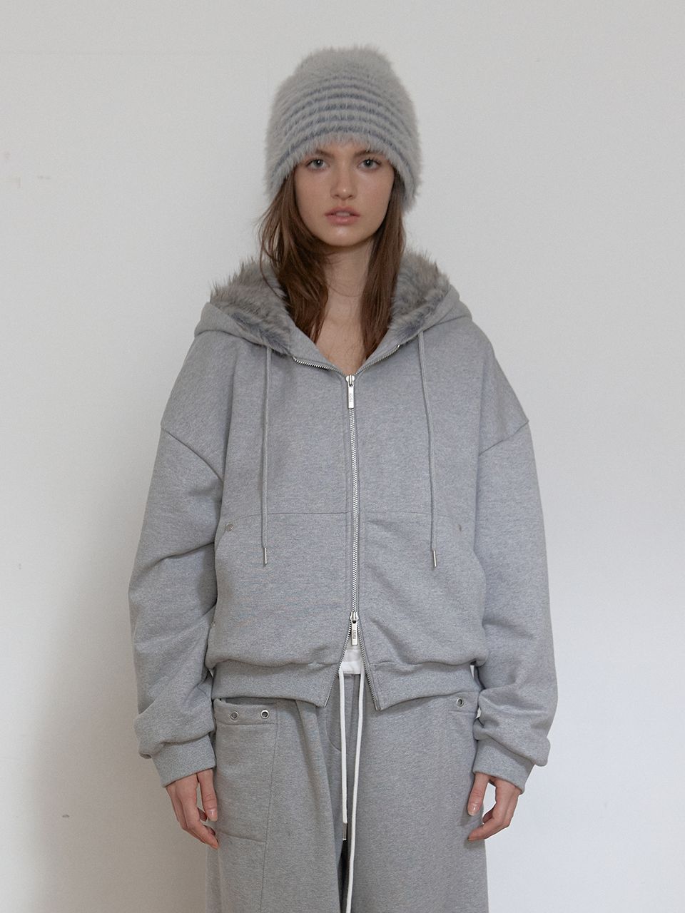 テディファーフード ジップアップ (メランジグレー) | ASURA | HANA(ハナ) #1