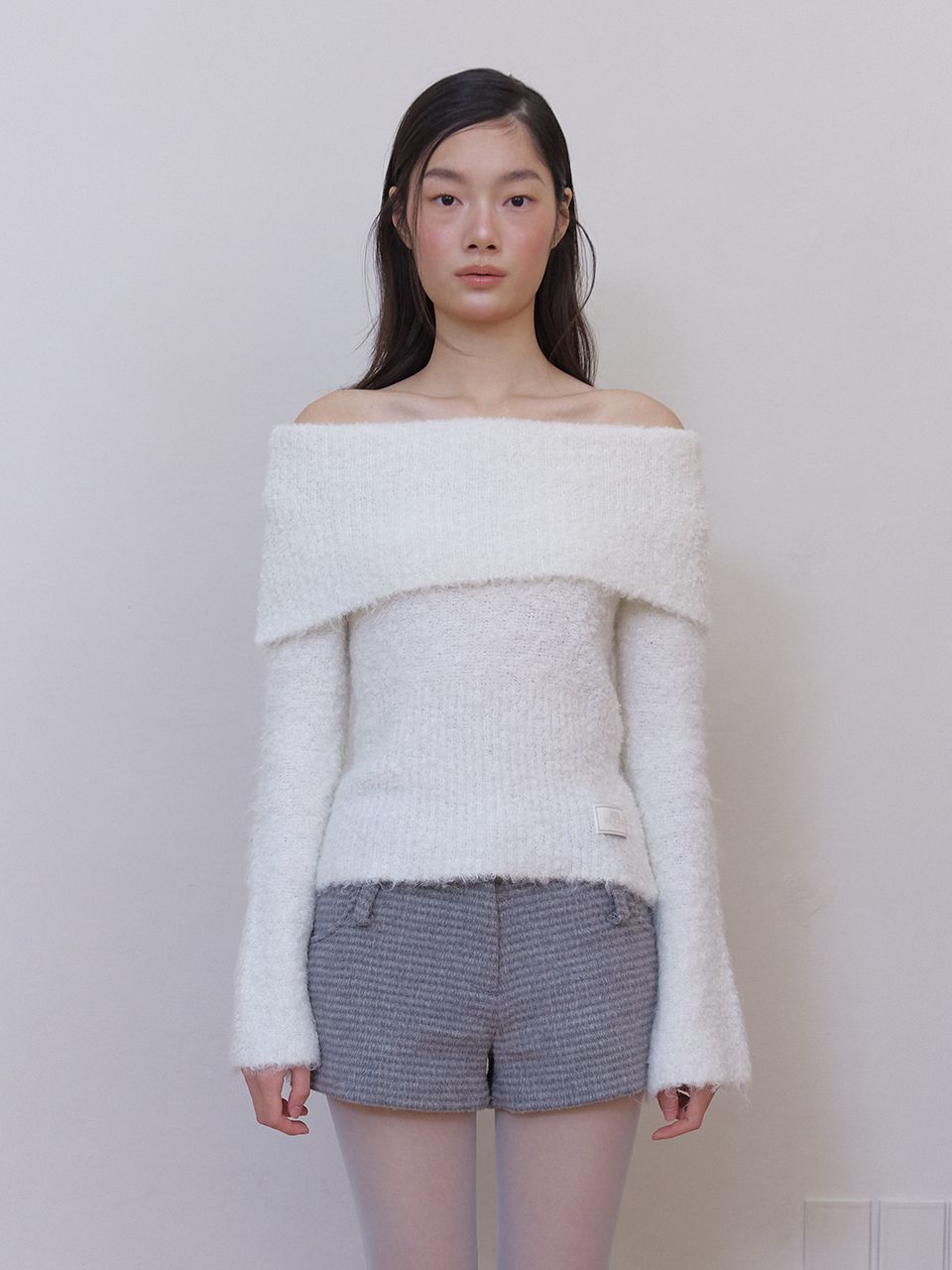 コージーウールオフショルダーニット(アイボリー) | ASURA | HANA(ハナ) #1