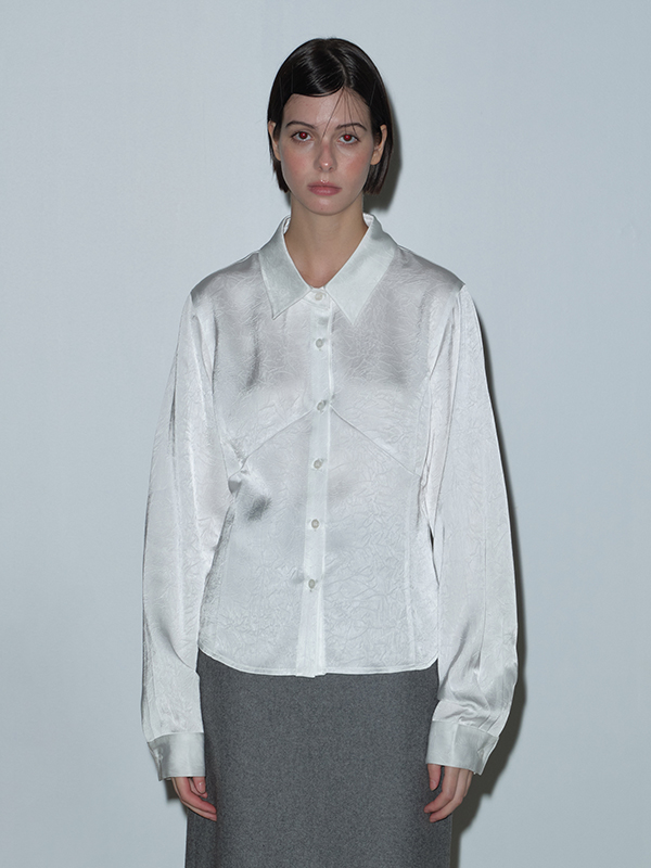 ジャカードパネルブラウス（ホワイト） | Margarin Fingers | HANA(ハナ) #1