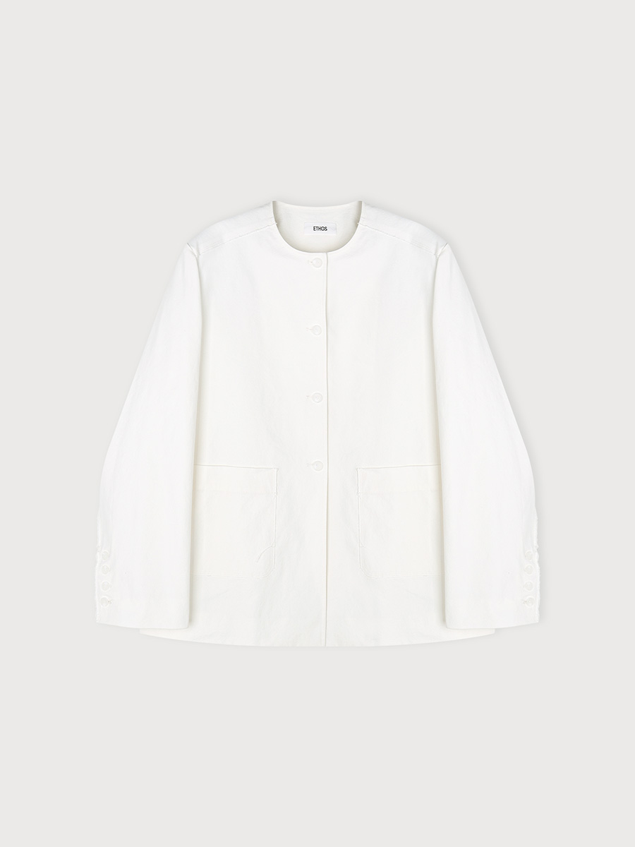CUT OUT OVERFIT JACKET_WHITE | ETHOS | HANA(ハナ) #1