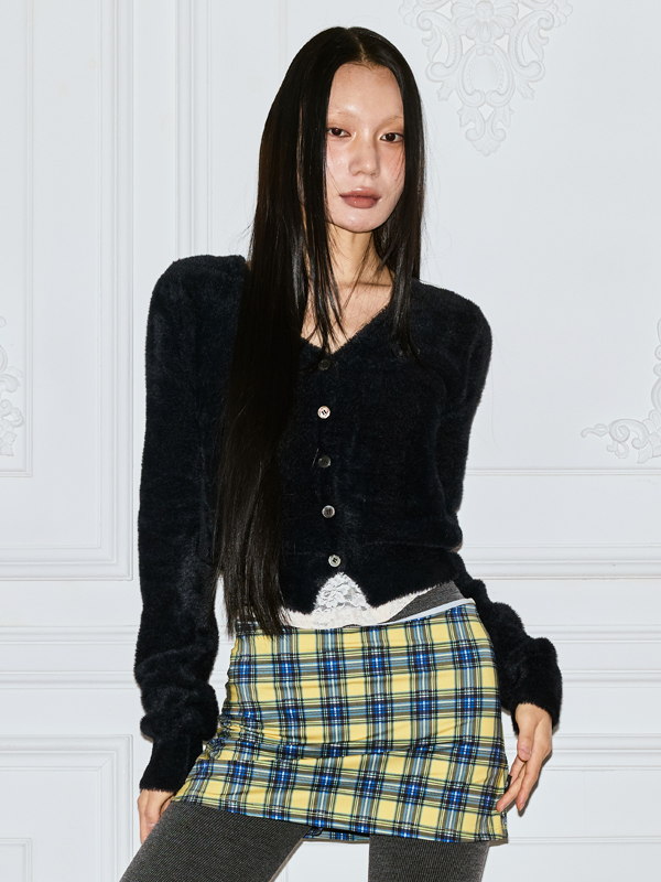 ホテルベーシックファーカーディガン_ブラック | THE MYSTERIOUS HOTEL | HANA(ハナ) #1