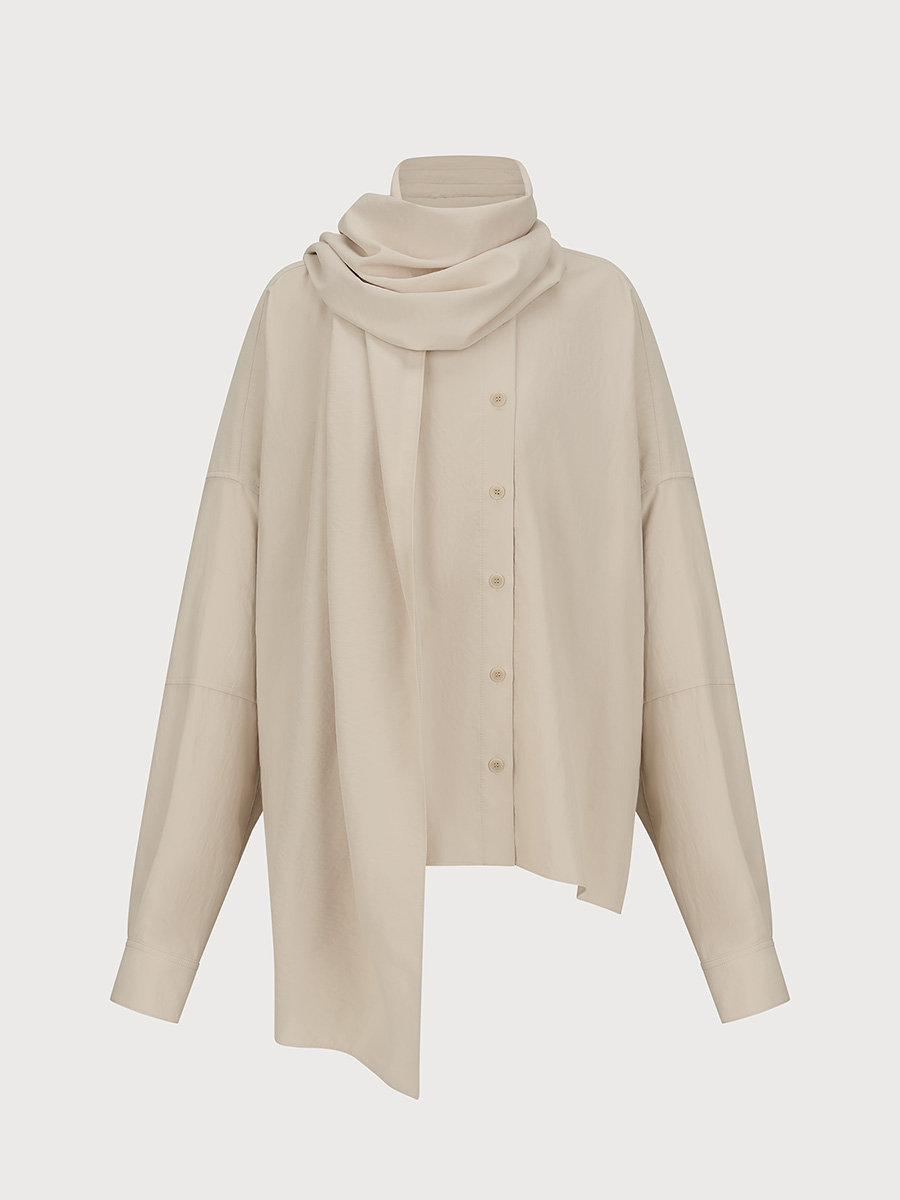 SCARF COLLAR BLOUSE_IVORY | ETHOS | HANA(ハナ) #1
