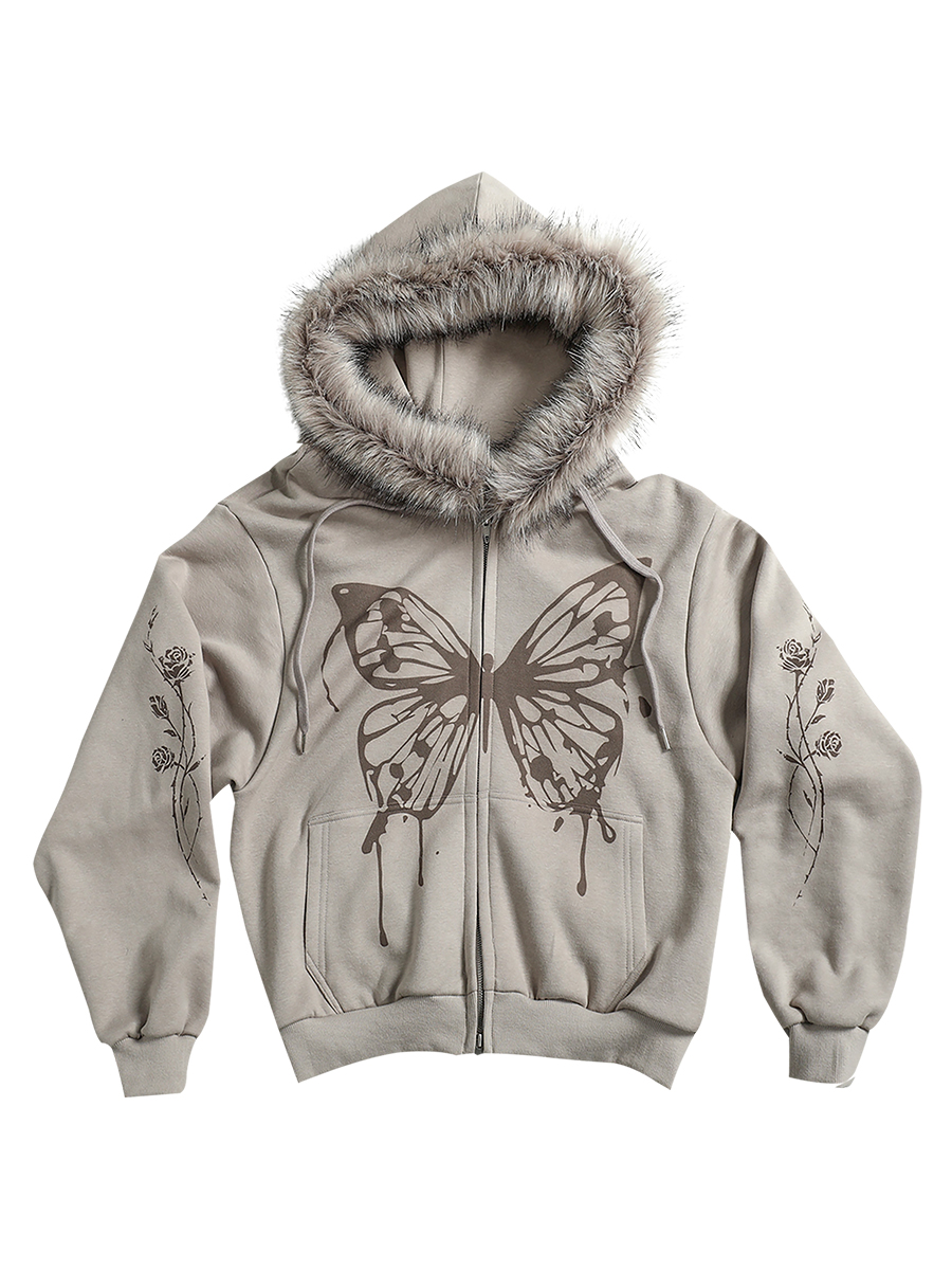 バタフライスプラッタージップアップ #ベージュ | Darling You Are Bad | HANA(ハナ) #1