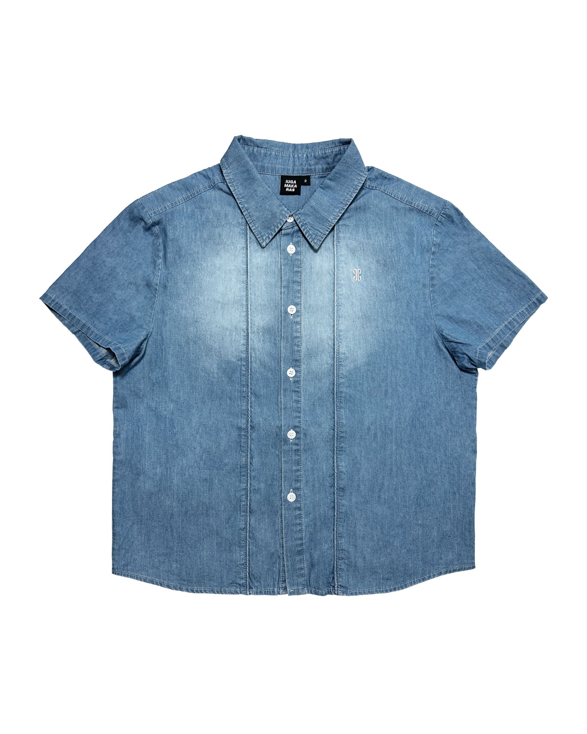 ウォッシュドデニムハーフシャツ（ブルー） | IUGAMAKARAS | HANA(ハナ) #1