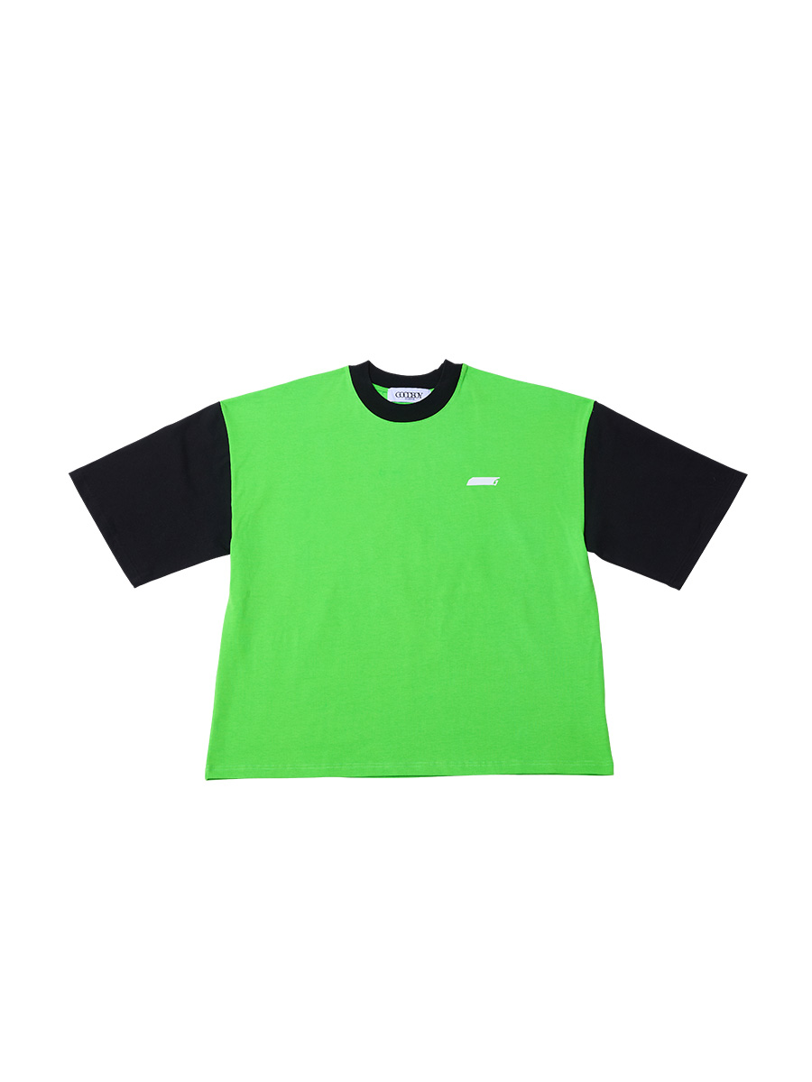 オーバーサイズコントラストTシャツ_グリーン-ブラック | XOXOGOODBOY | HANA(ハナ) #1