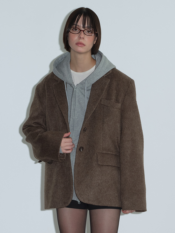 クラシックシングルウールジャケット（ブラウン） | Margarin Fingers | HANA(ハナ) #1