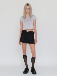 フリルプリーツミニスカート_ダークネイビー | CRANK | HANA(ハナ)