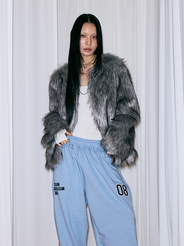 シティガール ミックスファージャケット_グレー | THE MYSTERIOUS HOTEL | HANA(ハナ) #1