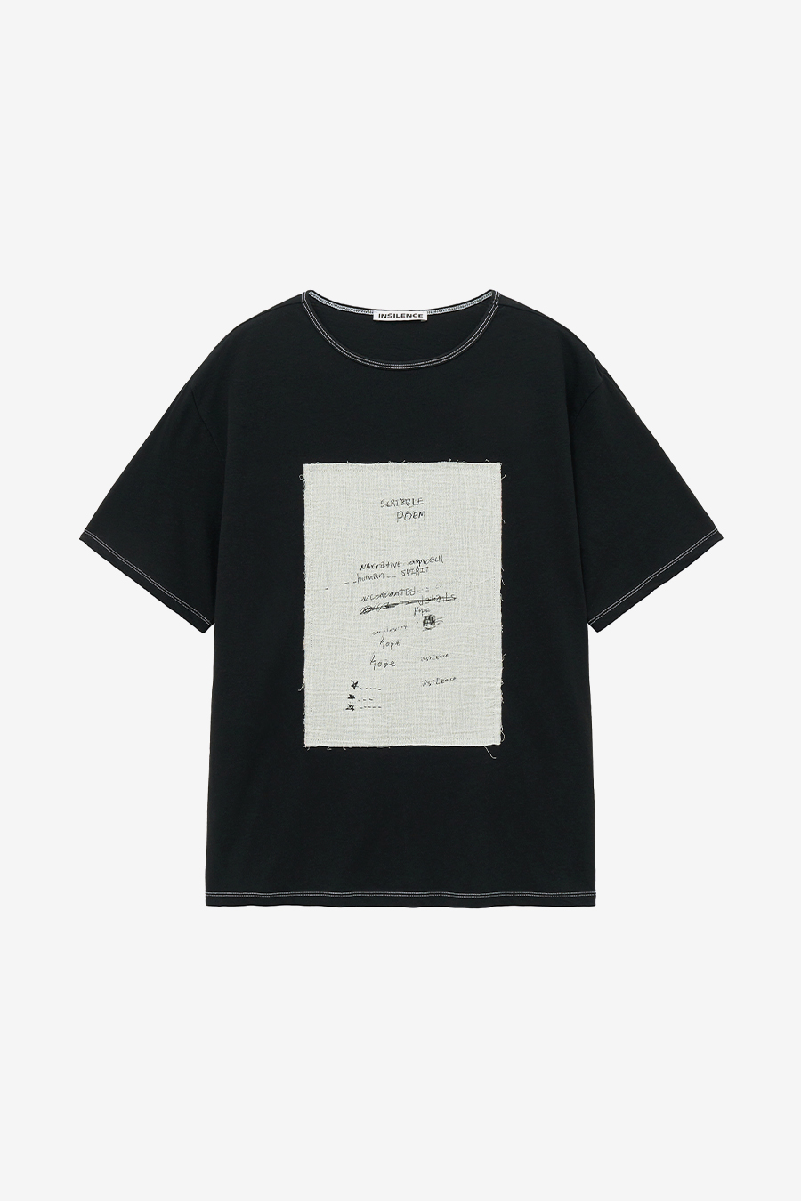 スケッチアップリケTシャツ ブラック | INSILENCE | HANA(ハナ) #1