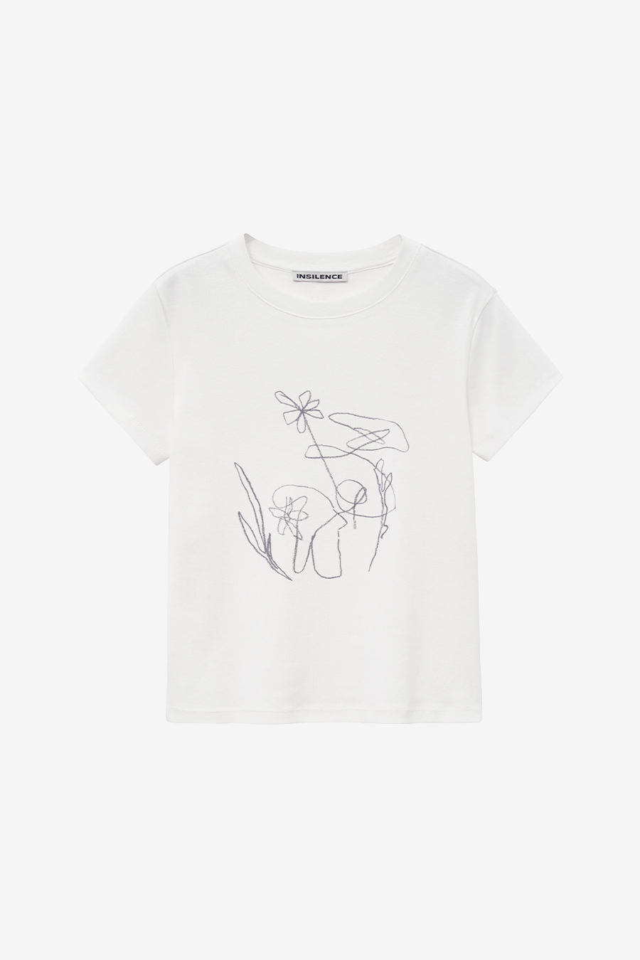 ドローイング フィット Tシャツ ホワイト | INSILENCE | HANA(ハナ) #1