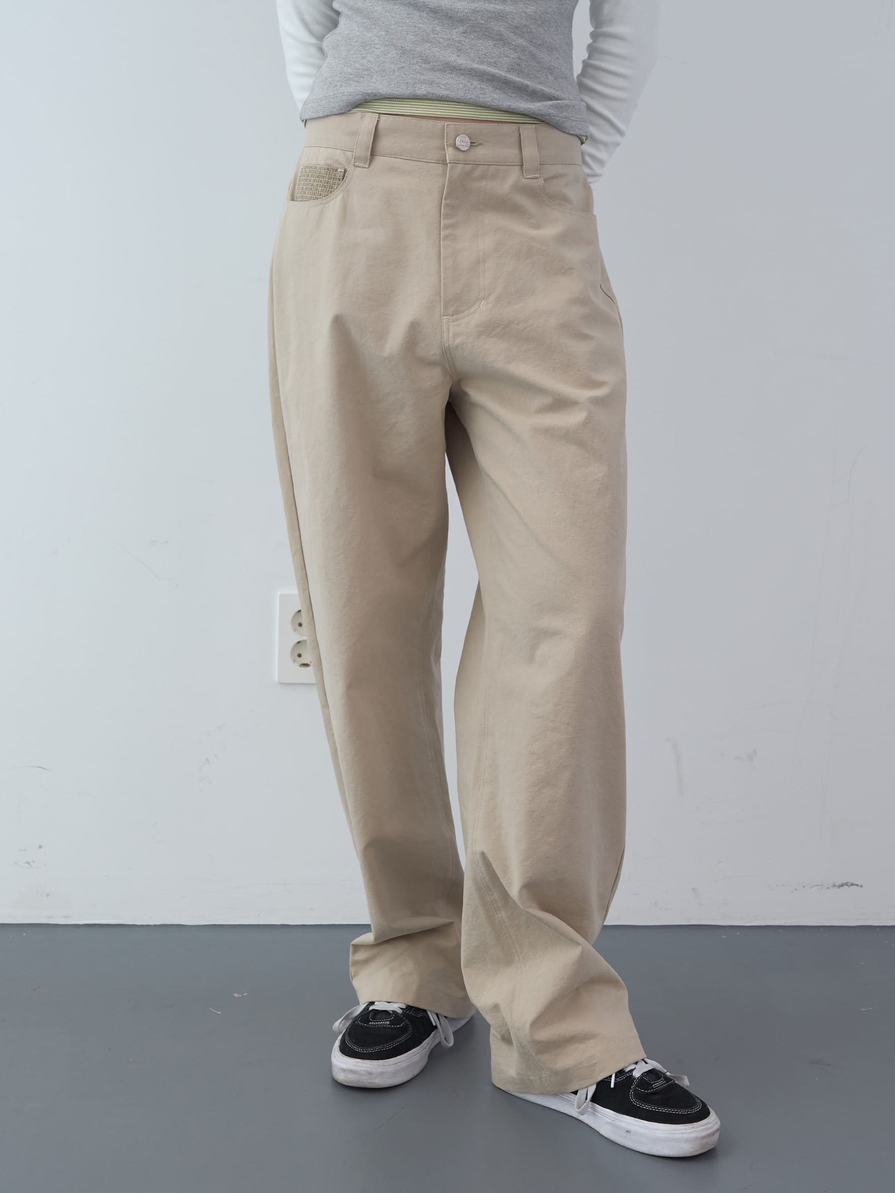 オックスフォードコットンパンツ (ベージュ) | ENZO BLUES | HANA(ハナ) #1