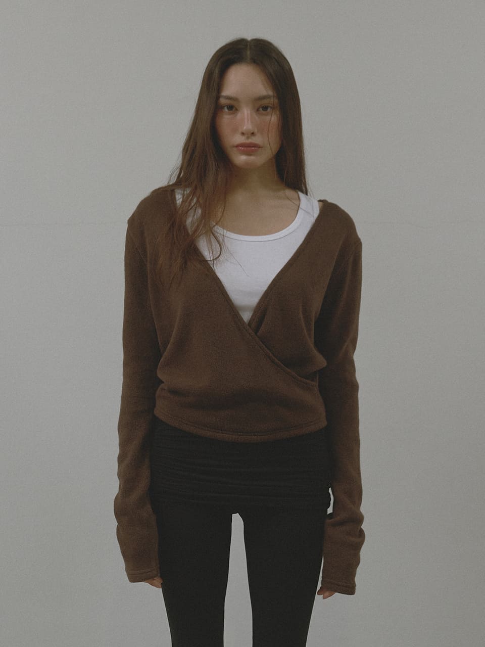 ソフトラップニットTシャツ（ブラウン） | ASURA | HANA(ハナ) #1