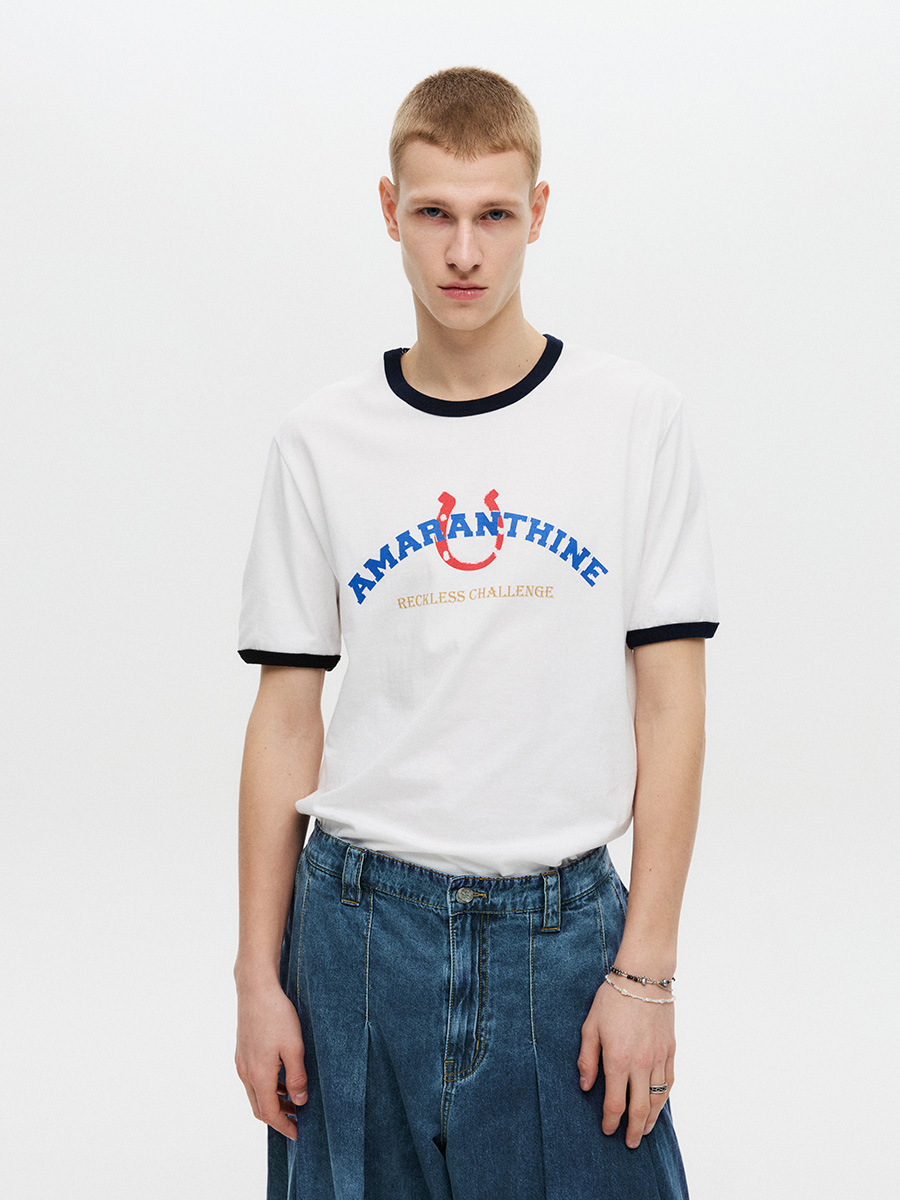 アマランサスシルケットハーフリンガーTシャツ（ホワイト） | DNSR | HANA(ハナ) #1