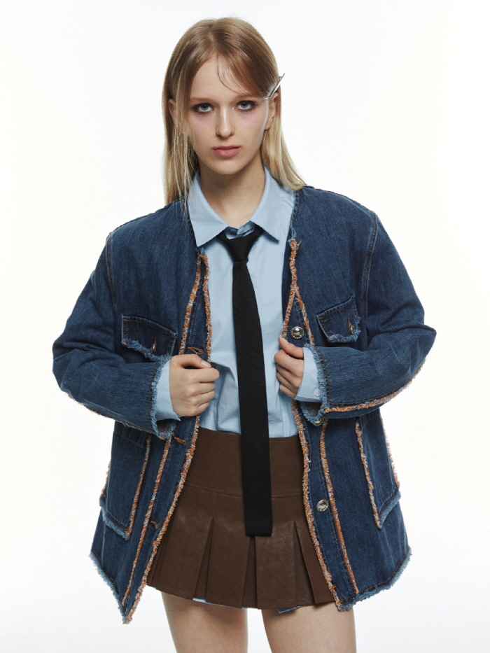 デニムツイードジャケット（ブルー） | THREE TO EIGHTY | HANA(ハナ) #1