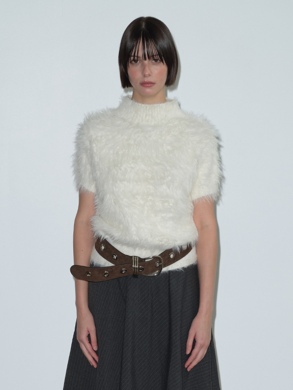 ヘアリーハイネックニット（アイボリー） | Margarin Fingers | HANA(ハナ) #1