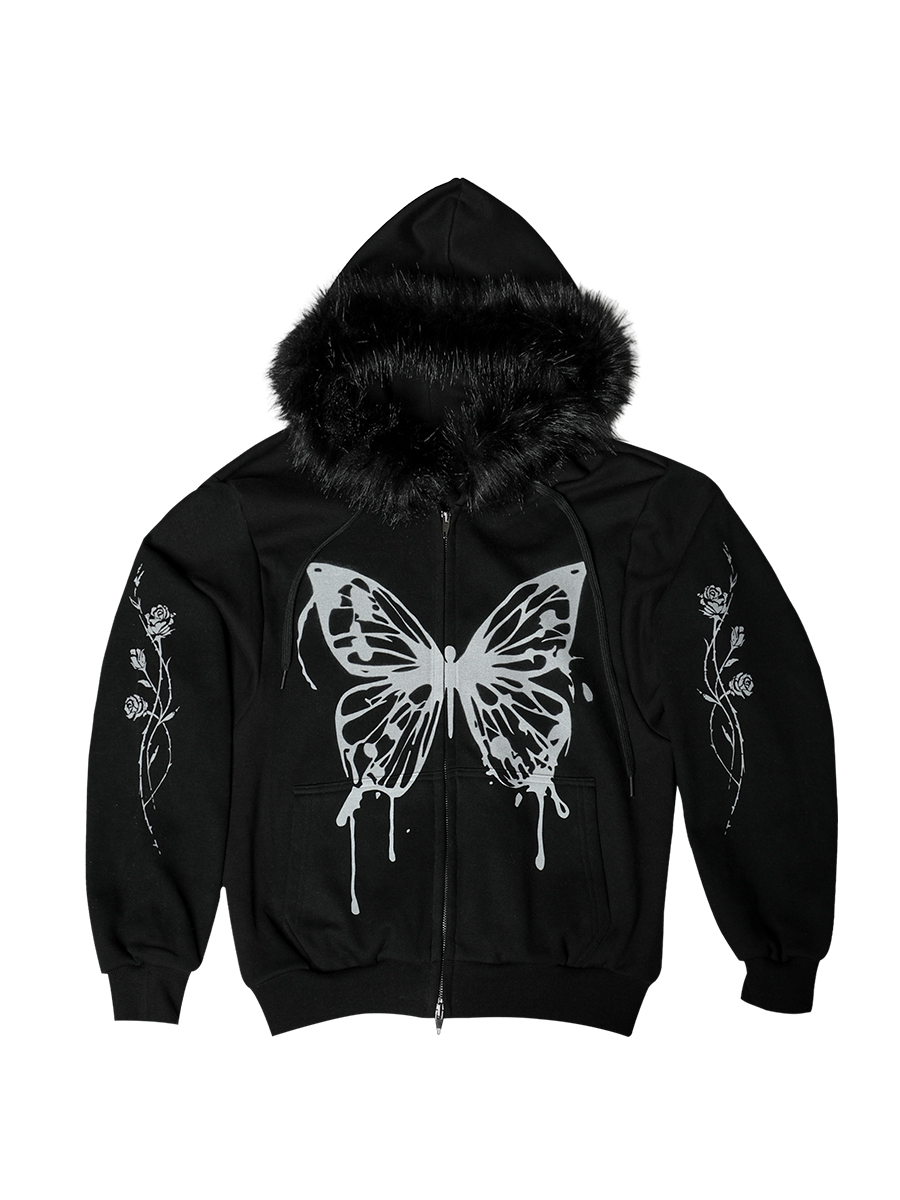 バタフライスプラッタージップアップ #ブラック | Darling You Are Bad | HANA(ハナ) #1