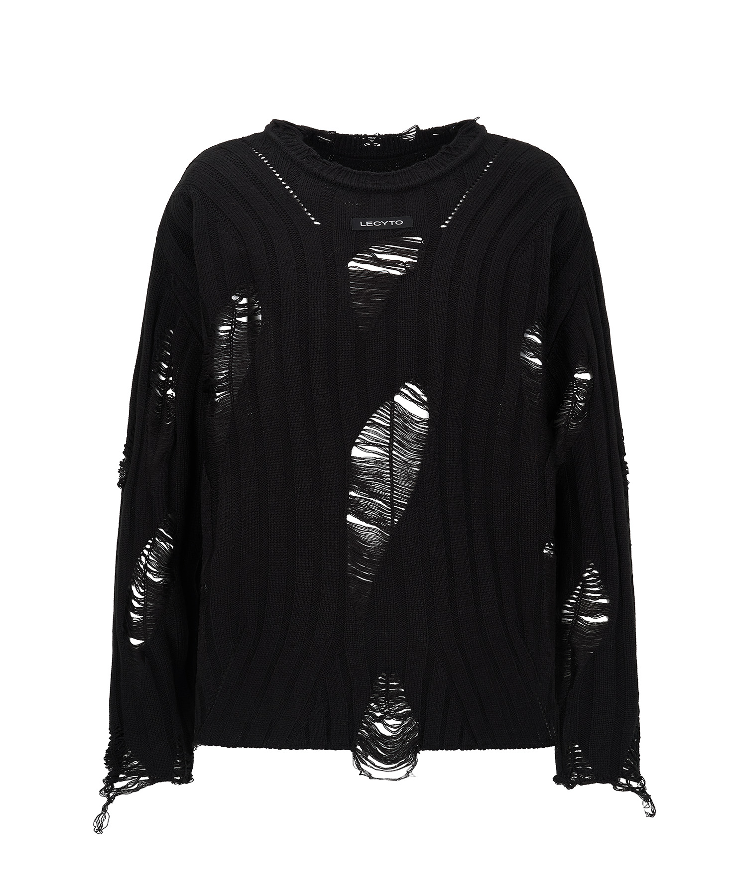 アナーキー クルーネック ニット_[ブラック] | LECYTO | HANA(ハナ) #1
