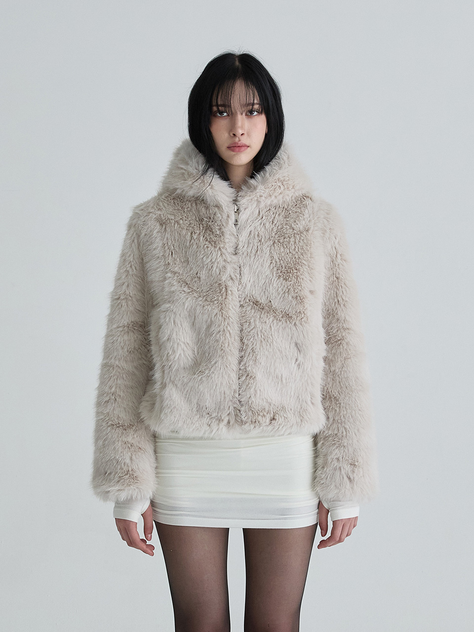 フーディーファージャンパー（グレー） | Not your rose | HANA(ハナ) #1