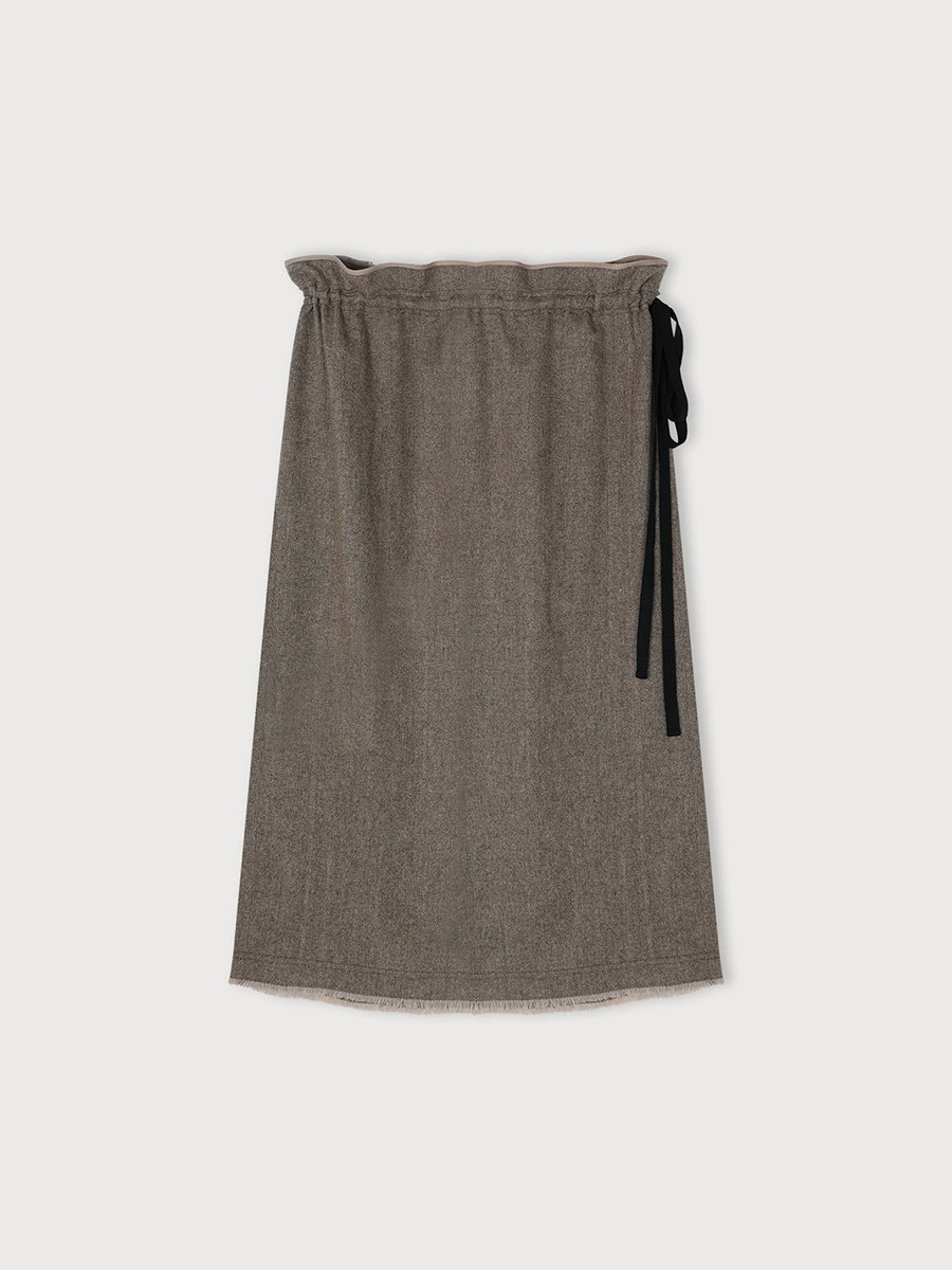 HERRINGBONE WRAP SKIRT | ETHOS | HANA(ハナ) #1