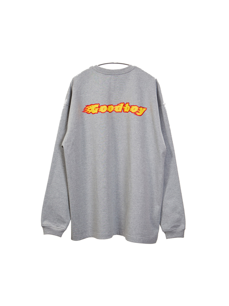 FLAME GOODBOY L/SLV Tシャツ (グレー) | XOXOGOODBOY | HANA(ハナ) #1