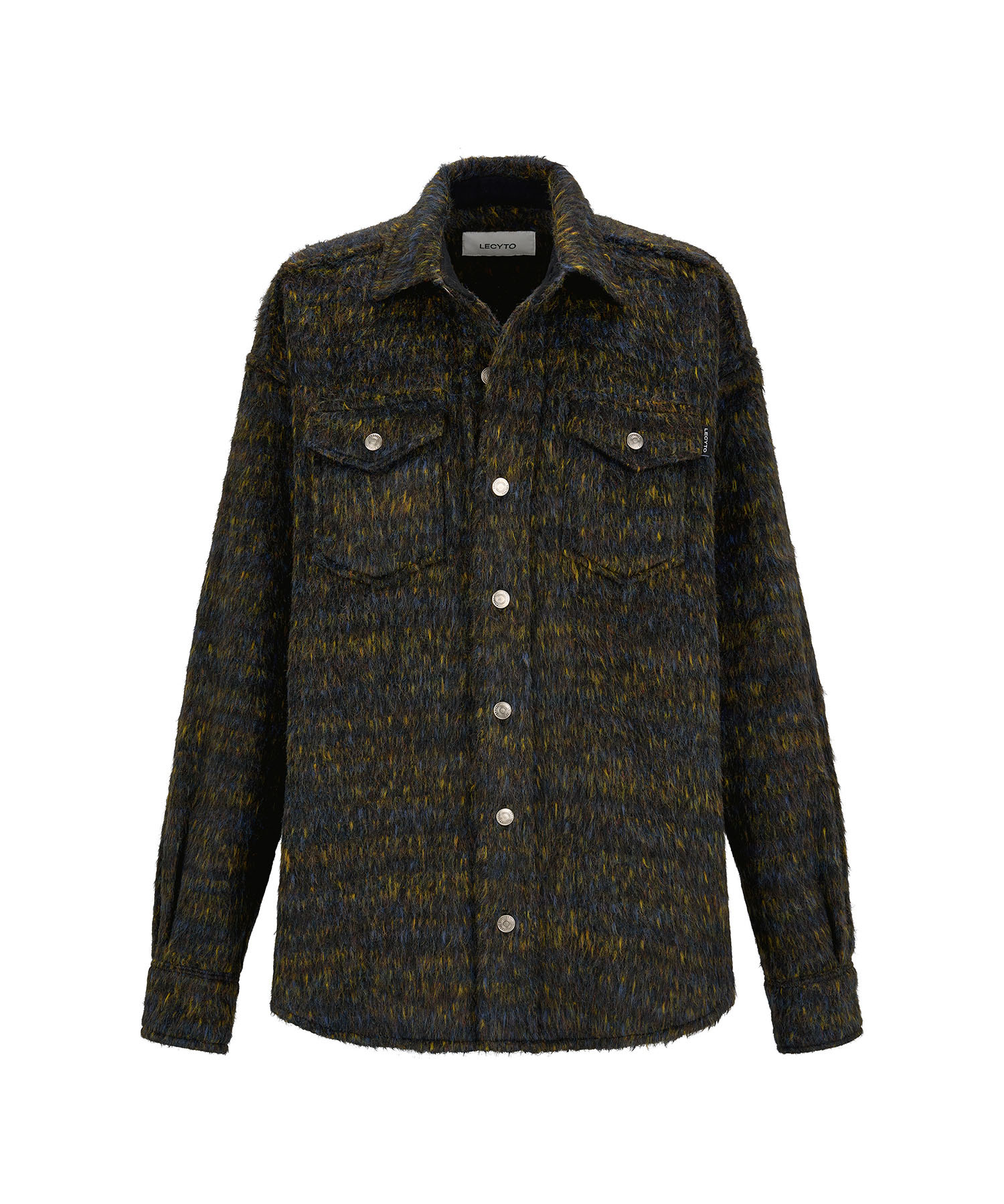 ヘアリー ウール オーバーシャ​​ツ ジャケット_[カーキ] | LECYTO | HANA(ハナ) #1