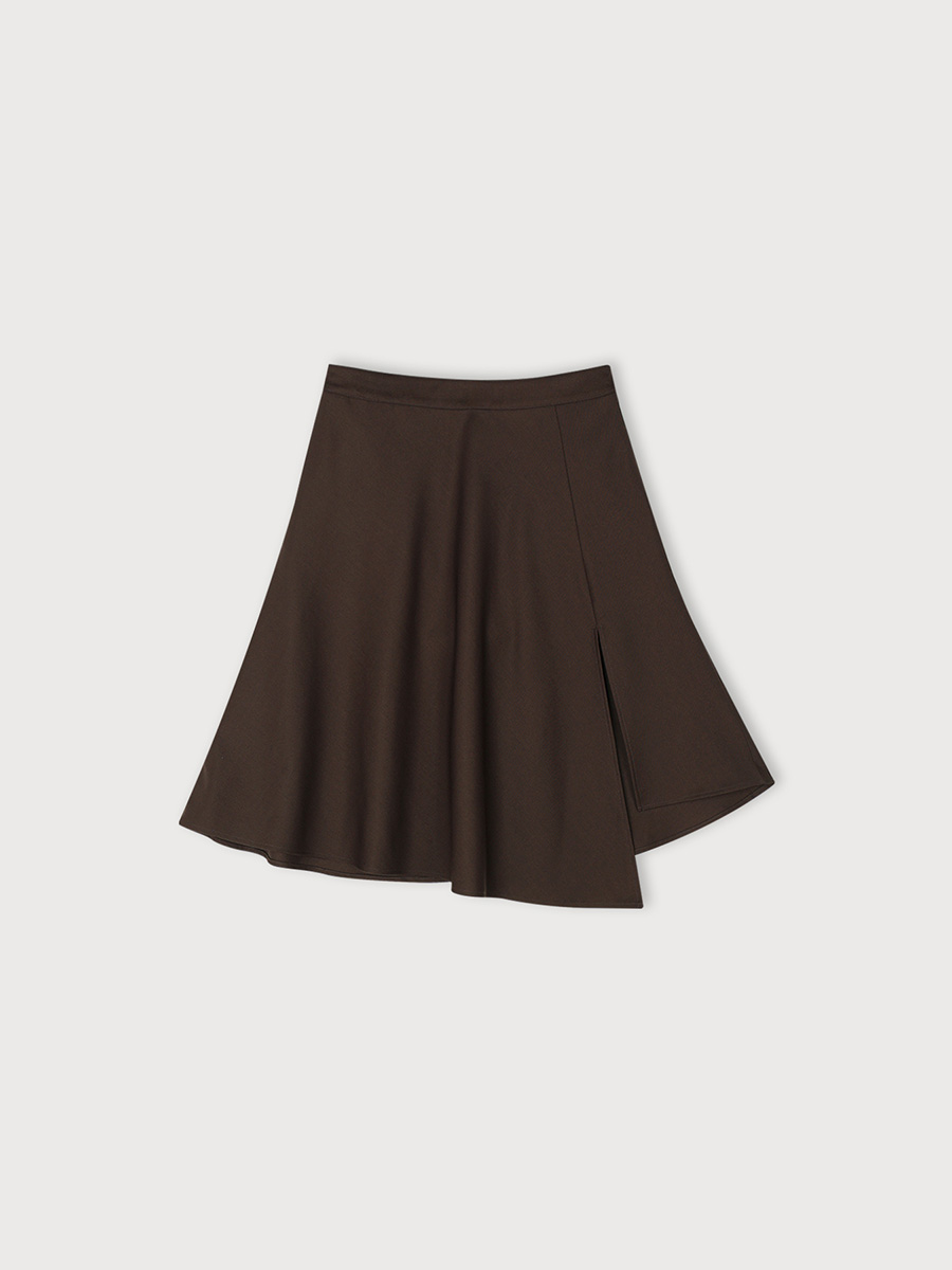 UNBAL FLARE SKIRT_BROWN | ETHOS | HANA(ハナ) #1