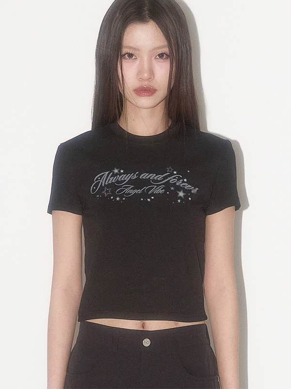 スターレタリングフィットTシャツ（ブラック） | ILLIGO | HANA(ハナ) #1