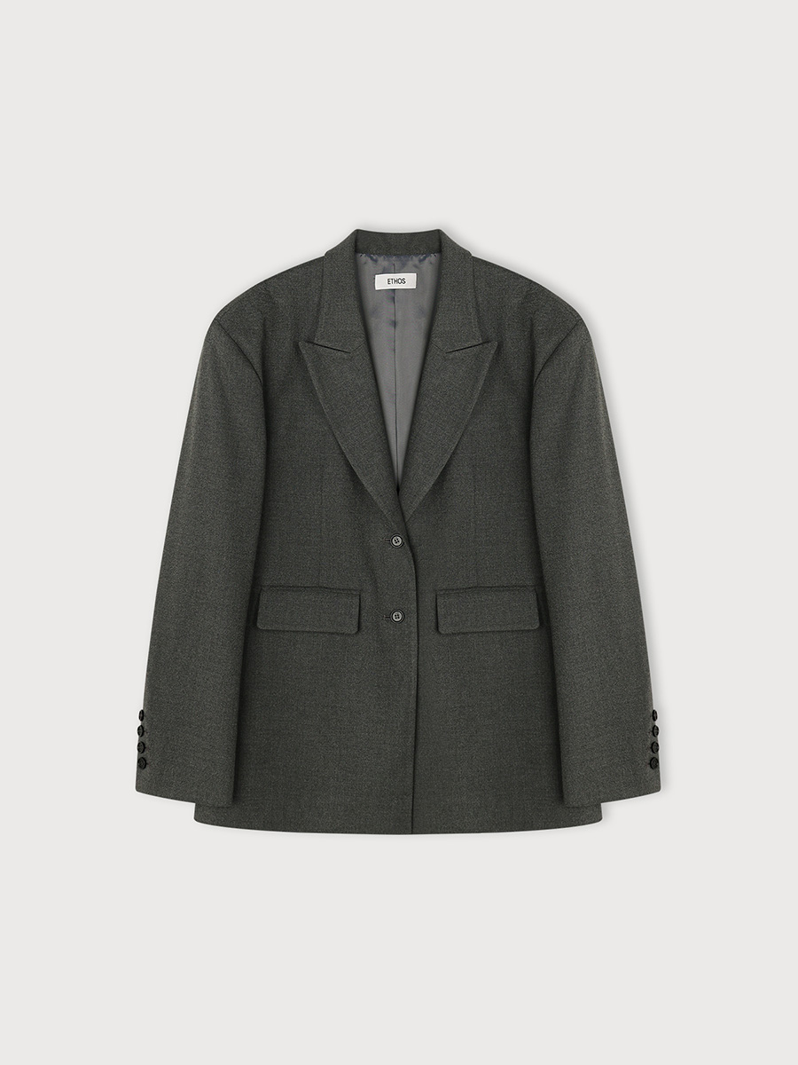 PEAKED OVERFIT JACKET_DEEP GREY | ETHOS | HANA(ハナ) #1