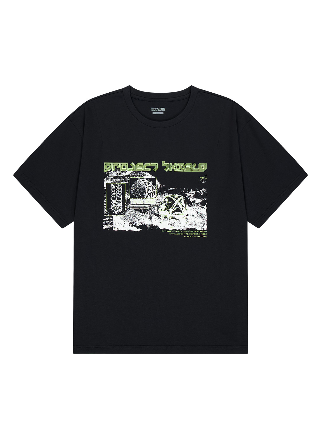 OGシールドダーツショートスリーブTシャツ-ブラック | OFFGRID | HANA(ハナ) #1