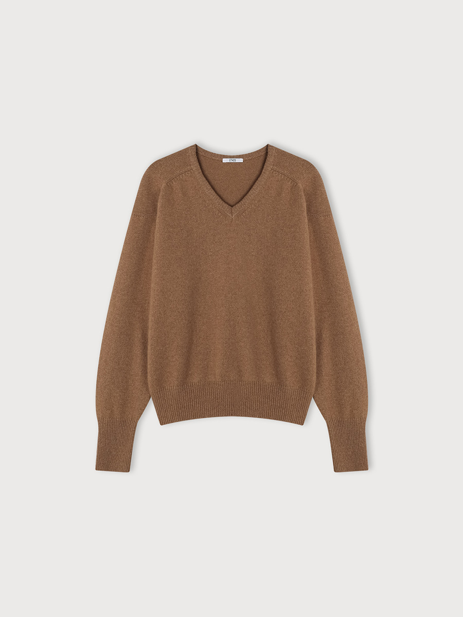 GEELONG V-NECK KNIT_CAMEL | ETHOS | HANA(ハナ) #1