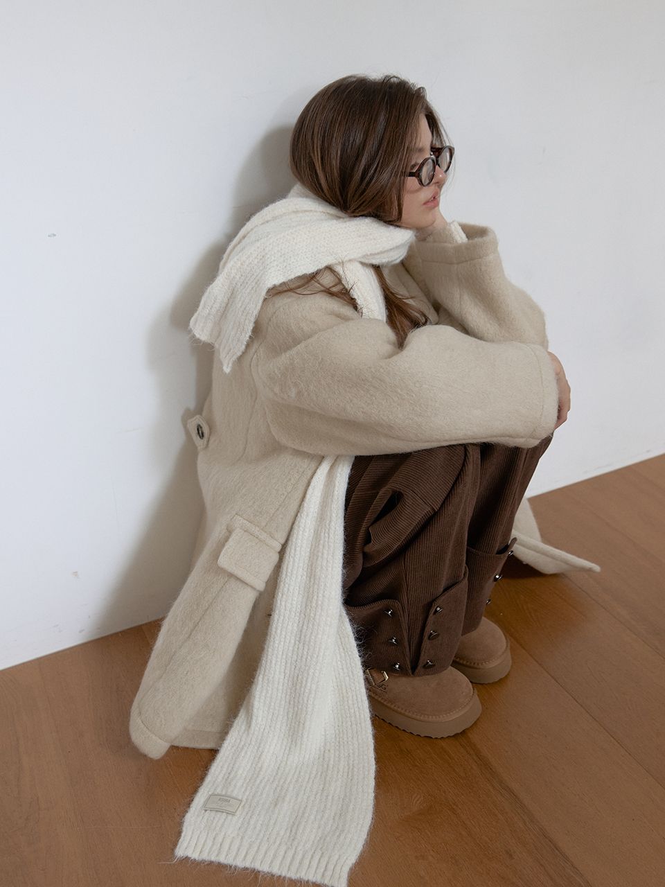 ウールニットマフラー（アイボリー） | ASURA | HANA(ハナ) #1