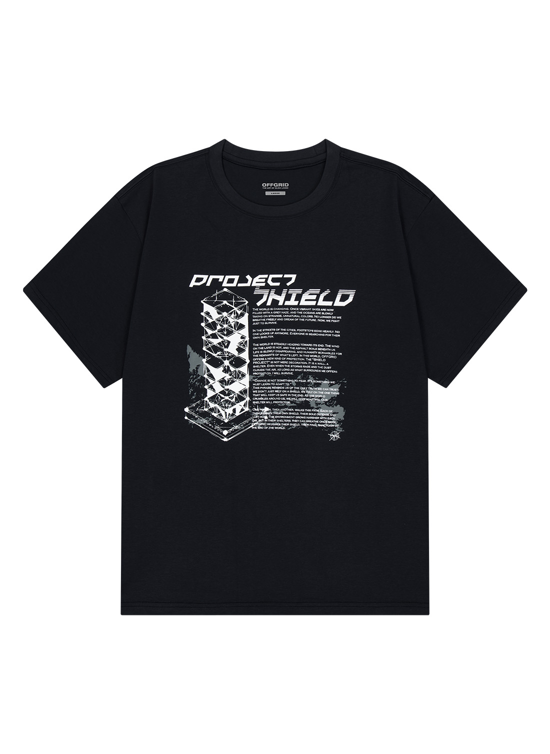 OGシールドグラフィックショートスリーブTシャツ-ブラック | OFFGRID | HANA(ハナ) #1