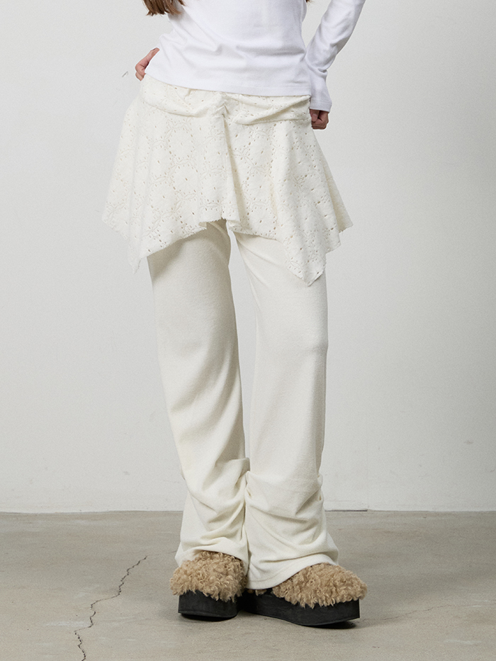 ピンタックブーツカットスカートパンツ（アイボリー） | THREE TO EIGHTY | HANA(ハナ) #1