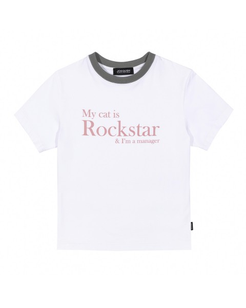 My cat is Rockstar（Crop Ver. ) (ホワイト/グレー) | JOEGUSH