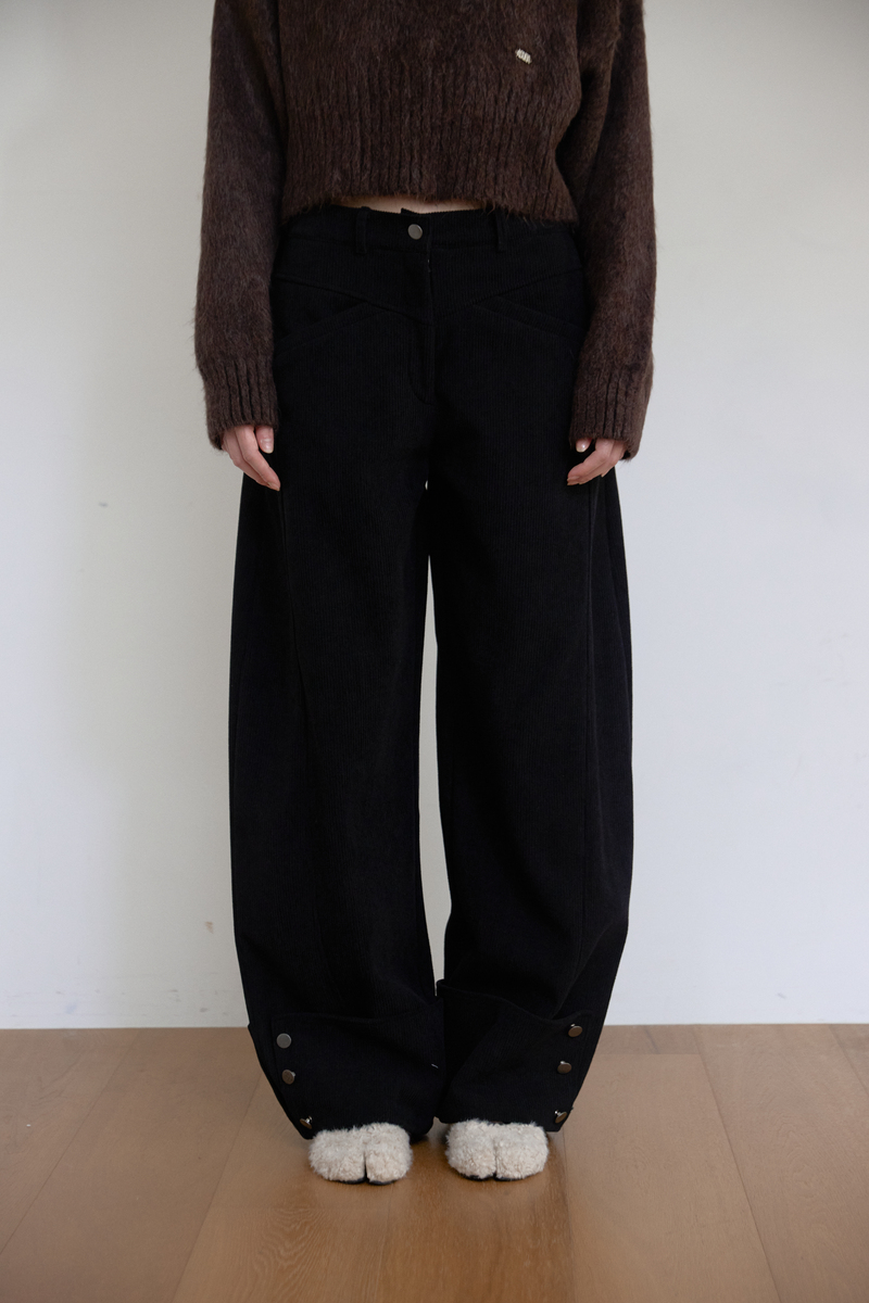 コーデュロイ カーブドパンツ (ブラック) | ASURA | HANA(ハナ) #1
