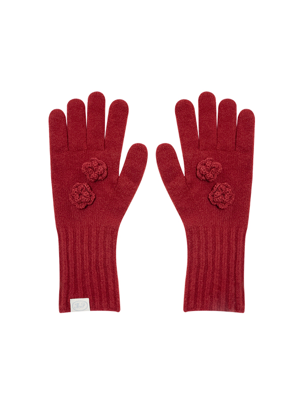 コサージュニットグローブ（レッド） | Margarin Fingers | HANA(ハナ) #1