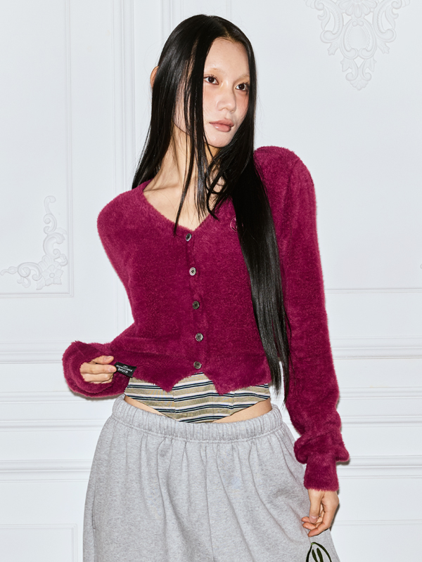 ホテルベーシックファーカーディガン_ワイン | THE MYSTERIOUS HOTEL | HANA(ハナ) #1
