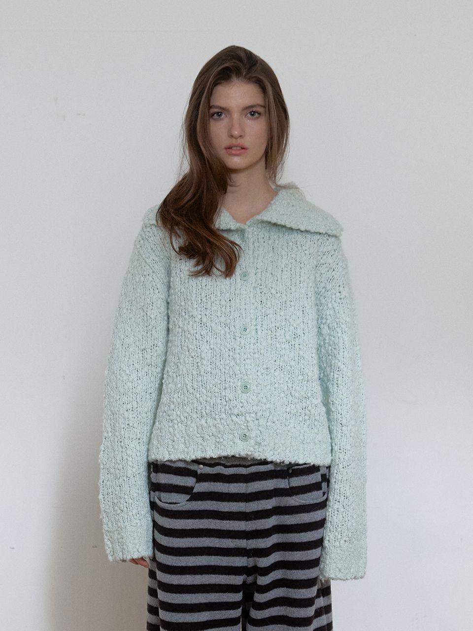 コージー ハイネック カーディガン (スカイブルー) | ASURA | HANA(ハナ) #1