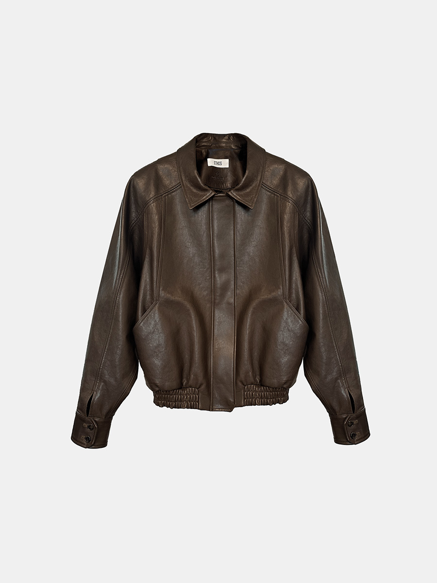BROWN LEATHER JACKET | ETHOS | HANA(ハナ) #1