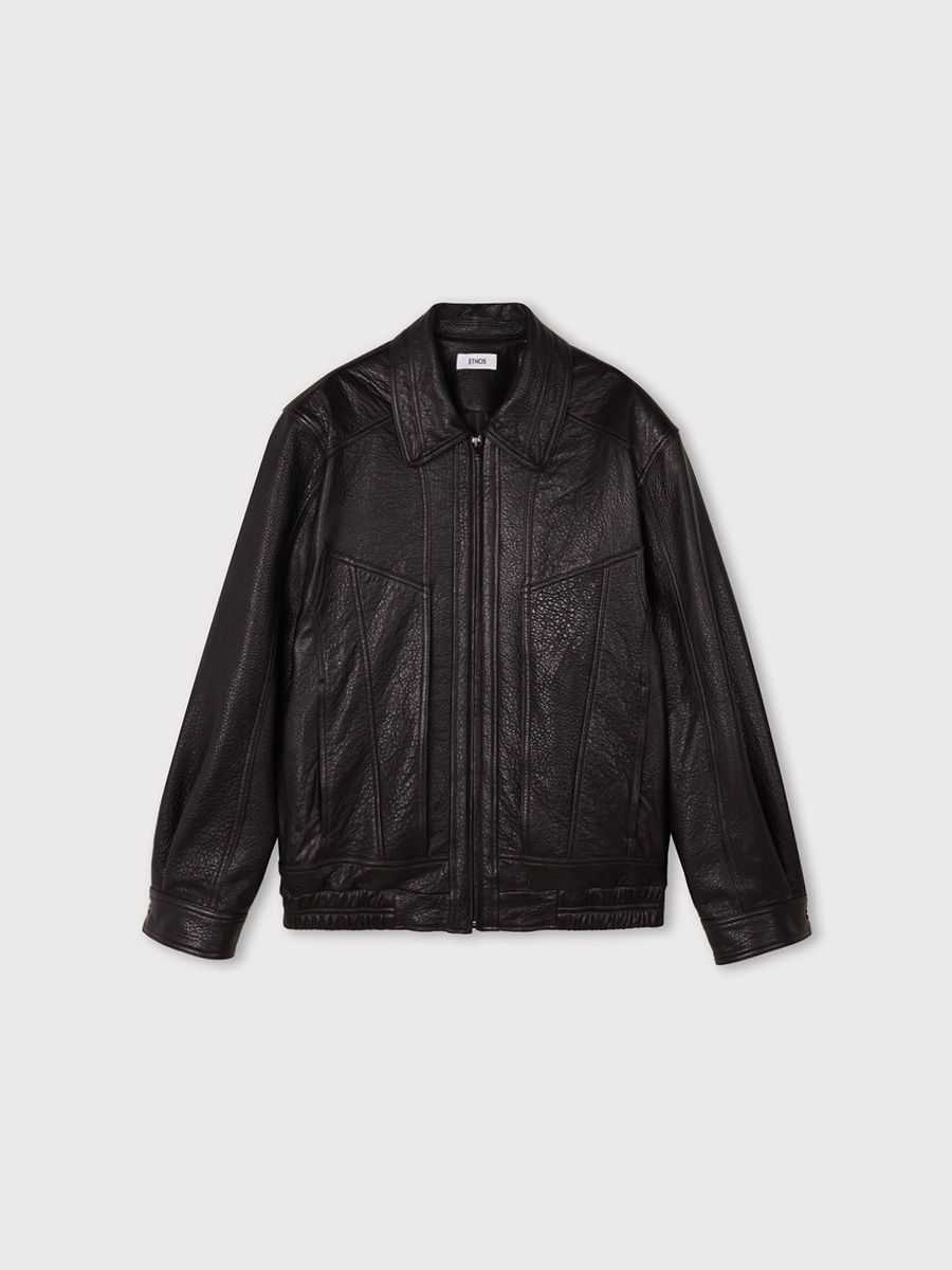 BASKET LEATHER JACKET_DEEP BROWN | ETHOS | HANA(ハナ) #1